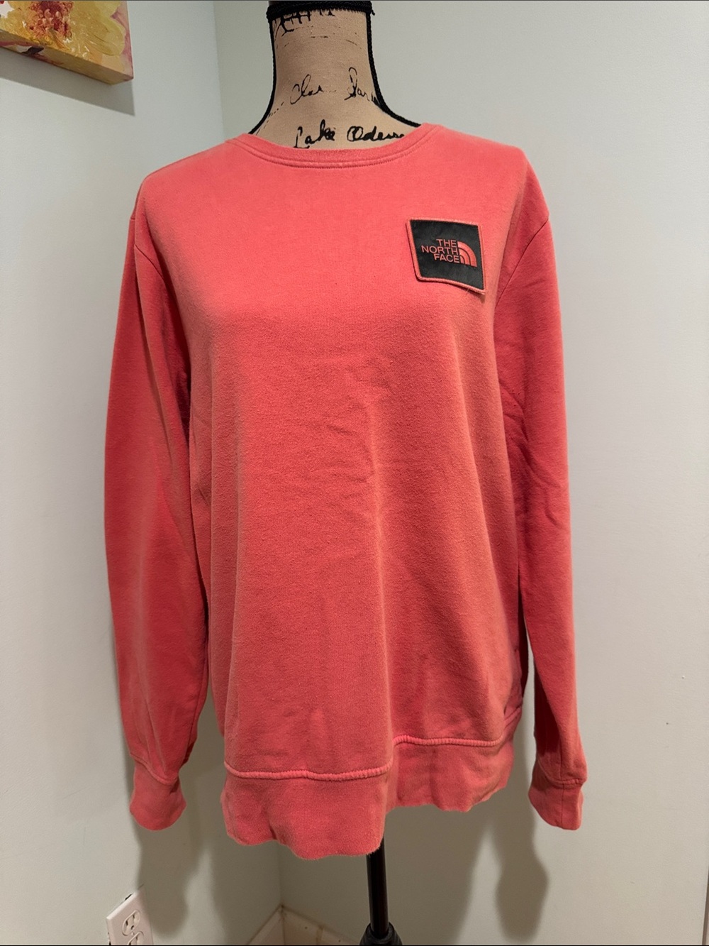The North Face Men’s Coral Pink Crewneck Sweatshirt size medium
